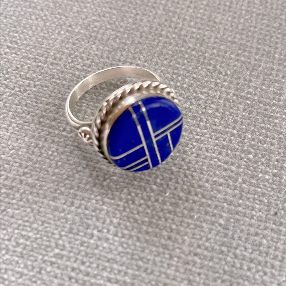 Sterling Inlaid Lapis Ring